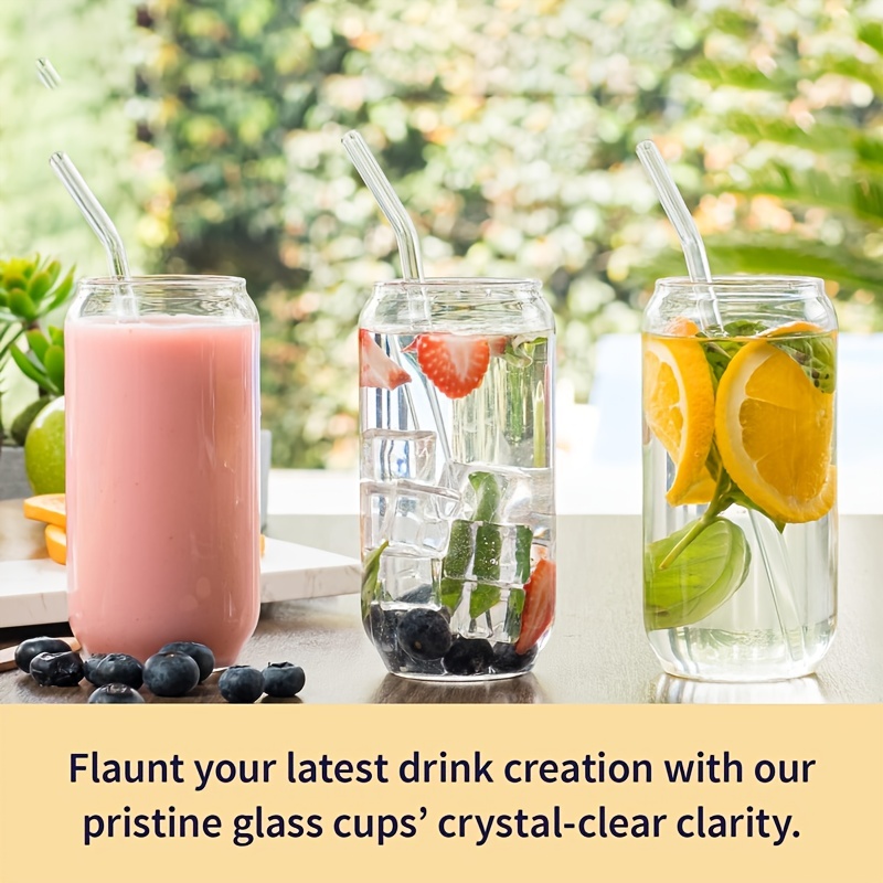 INS Creative Glass Mug with Straw Large Drinking Cup with Lid High  Borosilicate Clear Glass Water Cup Household Milk Juice Cups