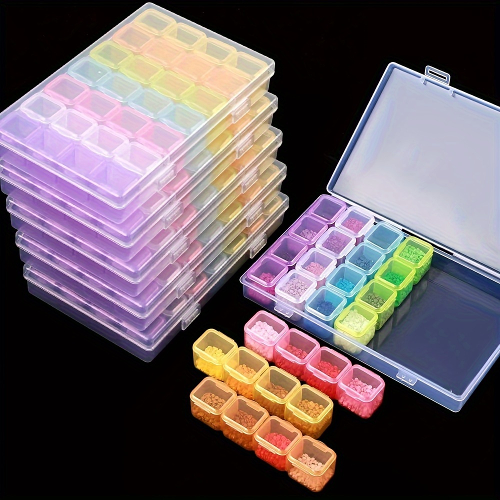 1pc DIY Jewelry Organizer Box - Clear Plastic Storage Container with 24  Grids for Beads, Rings, Screws, and Handicrafts