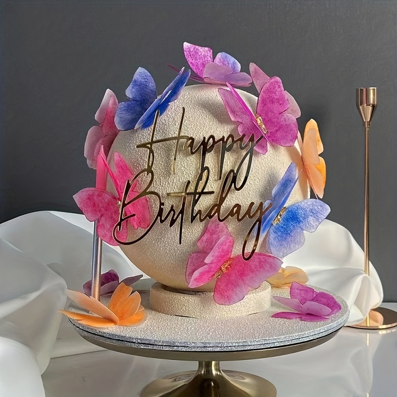 Happy Birthday Art Handwriting Cake Toppers Birthday Cake - Temu