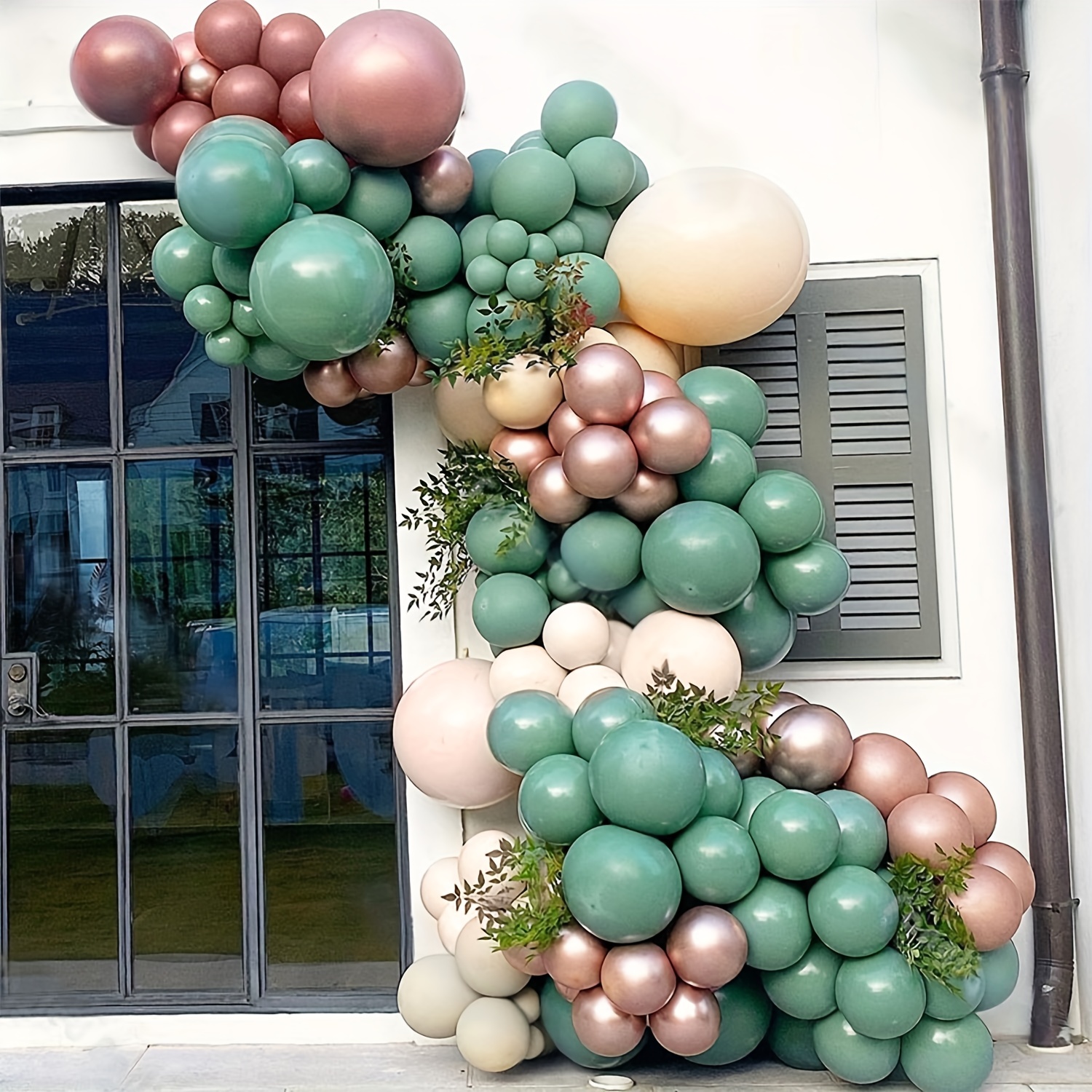 Ramo de globos verde cromado - Decoración con Globos para fiestas