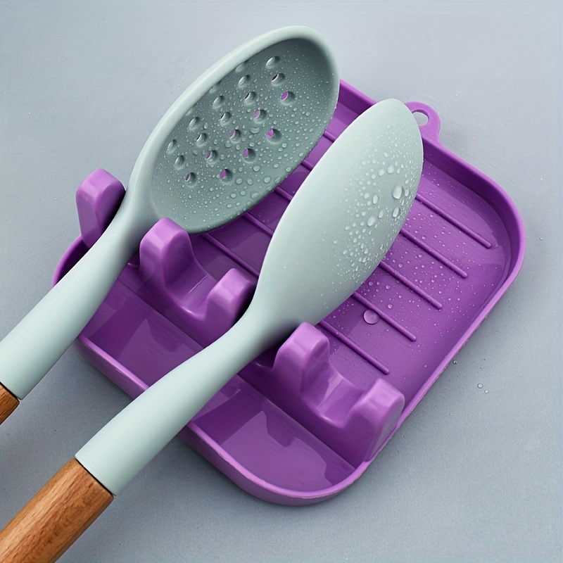 1pc Spoon Rest, Kitchen Utensils Holder For Stove Top Spoons Ladles Tongs,  Pot Lid Holder Rack, Spatula Shelf, Kitchenware Rack, Kitchen Supplies