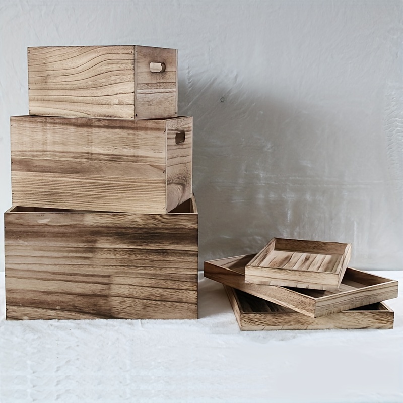 Wooden Keepsake Box Wooden Box Vintage Handmade Craft Large - Temu
