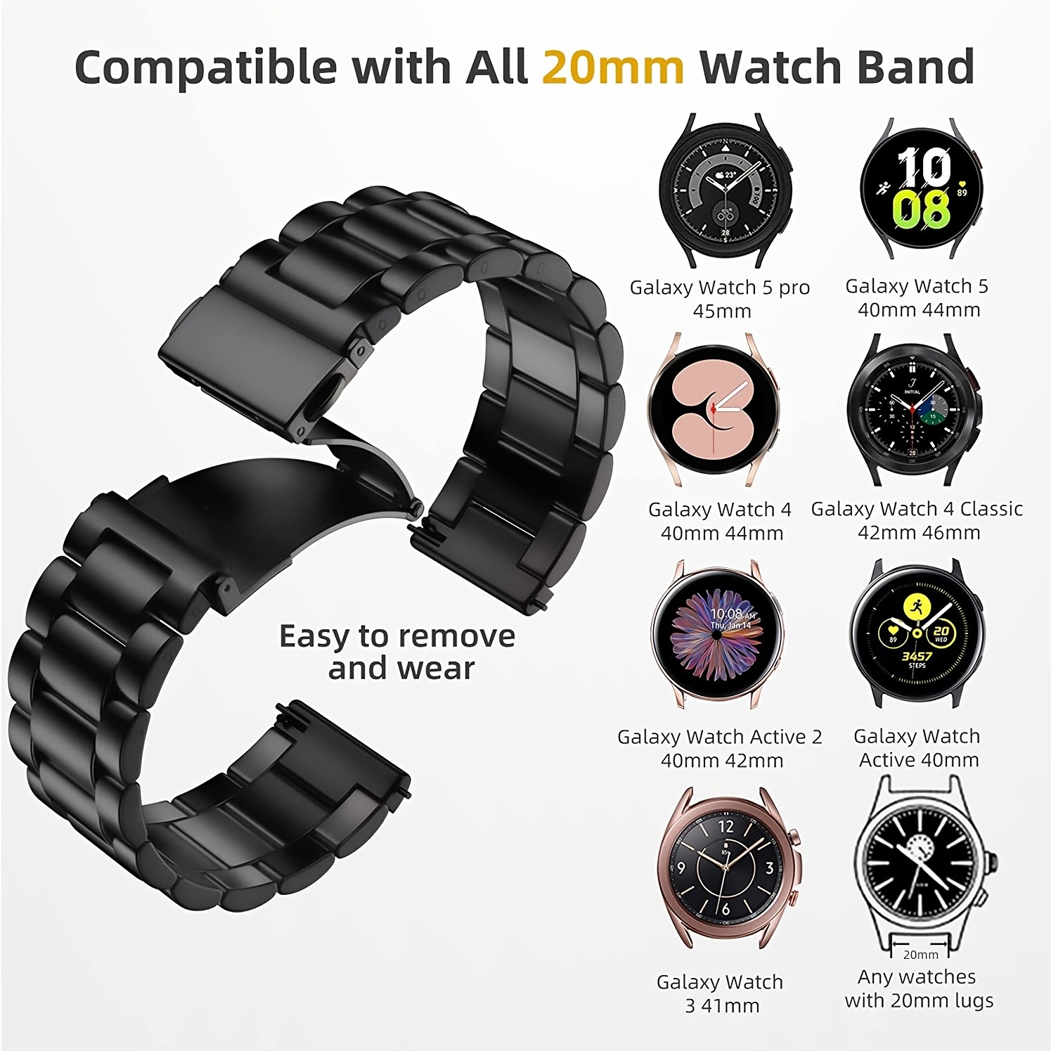 Compatible For Galaxy Watch 4 Band,galaxy Watch 5 / Pro,active 2
