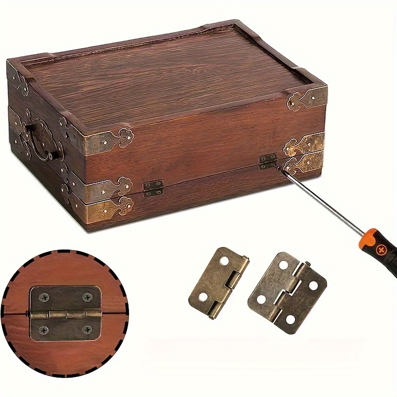 Antique Iron Door Lock Drawer Jewelry Wooden Box Cabinet - Temu
