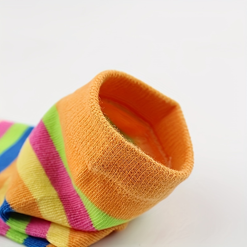 Rainbow Color Striped Calf Socks Five toe Split - Temu United Arab Emirates