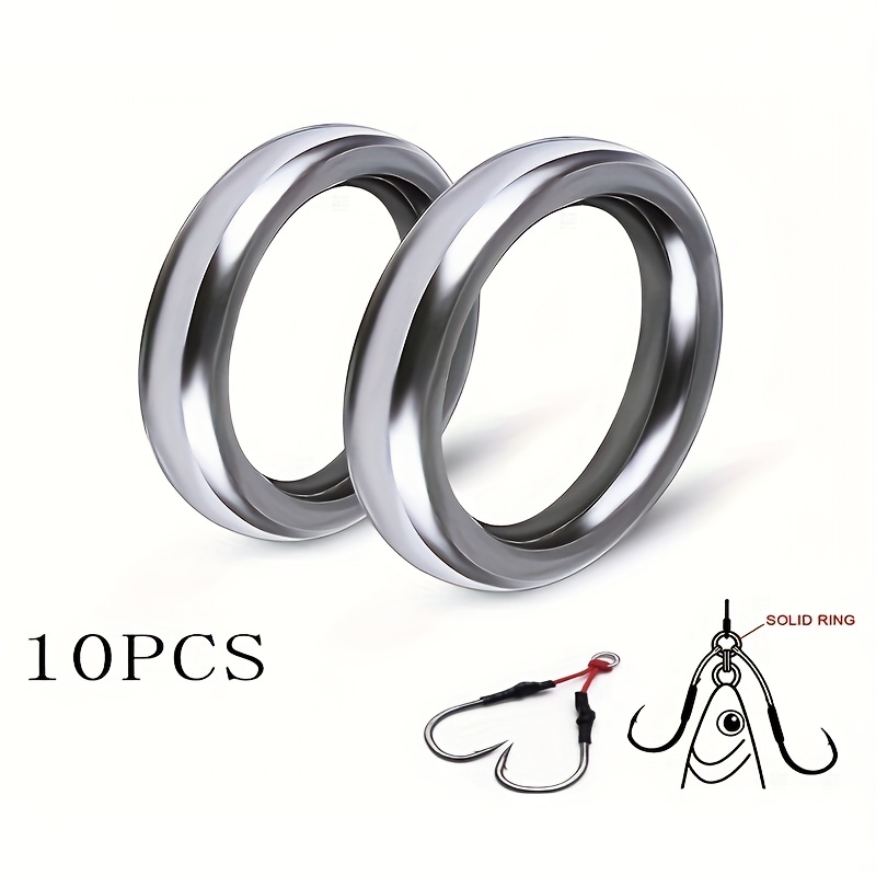 100pcs Fishing Split Rings Silver Stainless Steel 4-12MM Double Loop Open  Carp