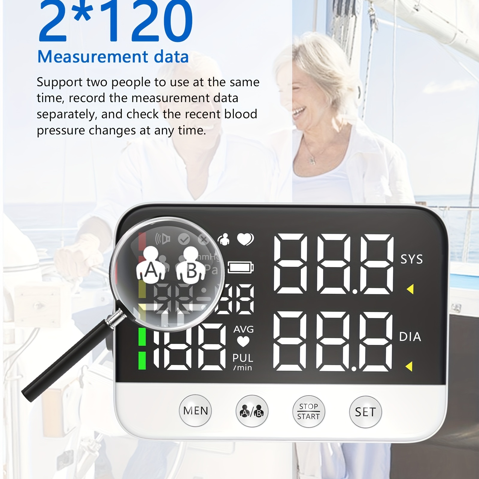 LAZLE Blood Pressure Monitor - Automatic Upper Arm Machine & Accurate  Adjustable Digital BP Cuff Kit 