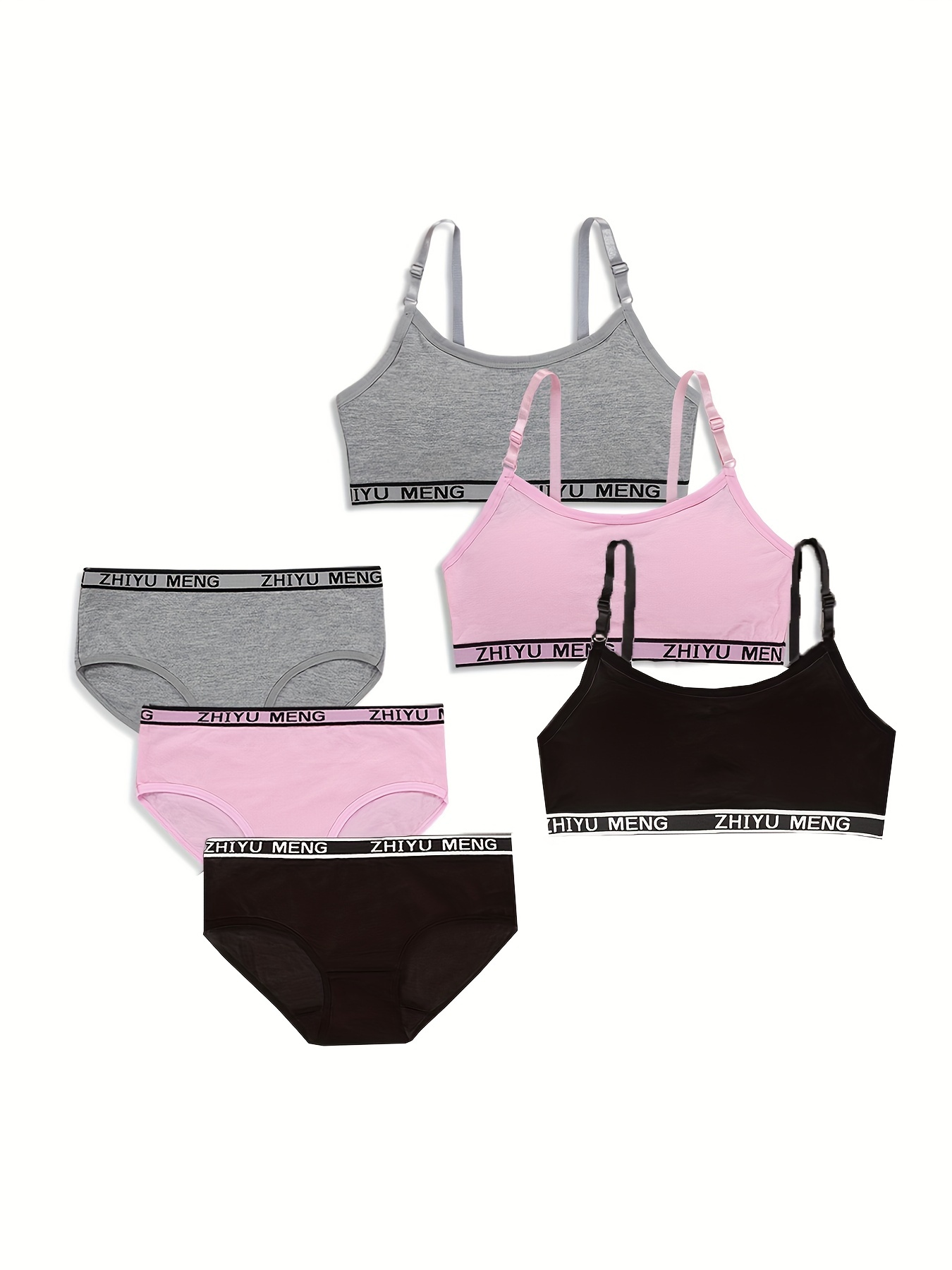  Cotton Soft Comfortable Elastic Girls Training Bras and Underwear  Set for 8-18 Years Old: Clothing, Shoes & Jewelry