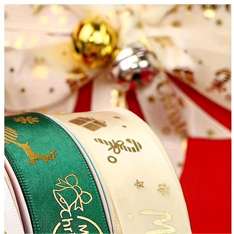 1 Yard Christmas Printed Grosgrain Ribbon Set For Gift - Temu