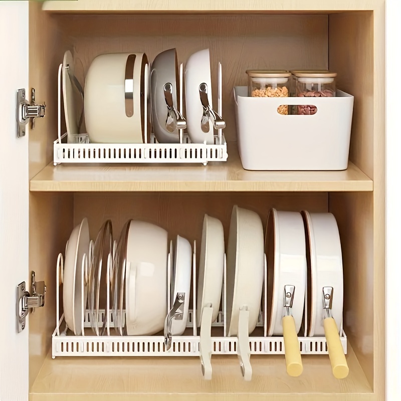 Buy Wholesale China Kitchen Shelves Adjustable Telescopic Cabinet Storage  Rack Dish Rack Pot Lid Rack & Kitchen Shelf at USD 5