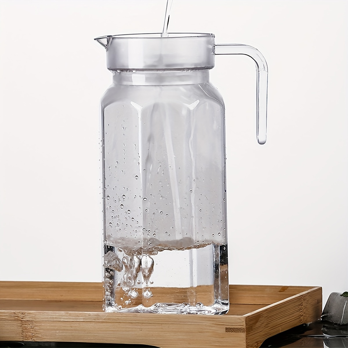 Heavy Duty Pitcher With Stainless Steel Lid Or Wooden Lid - Perfect For  Juice, Beer, Pearl Milk Tea And Summer Drinks - Temu