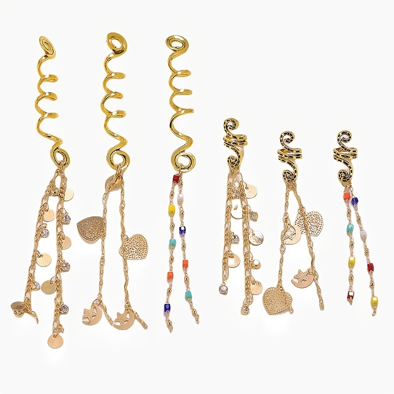 Golden Pendant Hair Jewelry For Braids Tassels Dreadlock - Temu