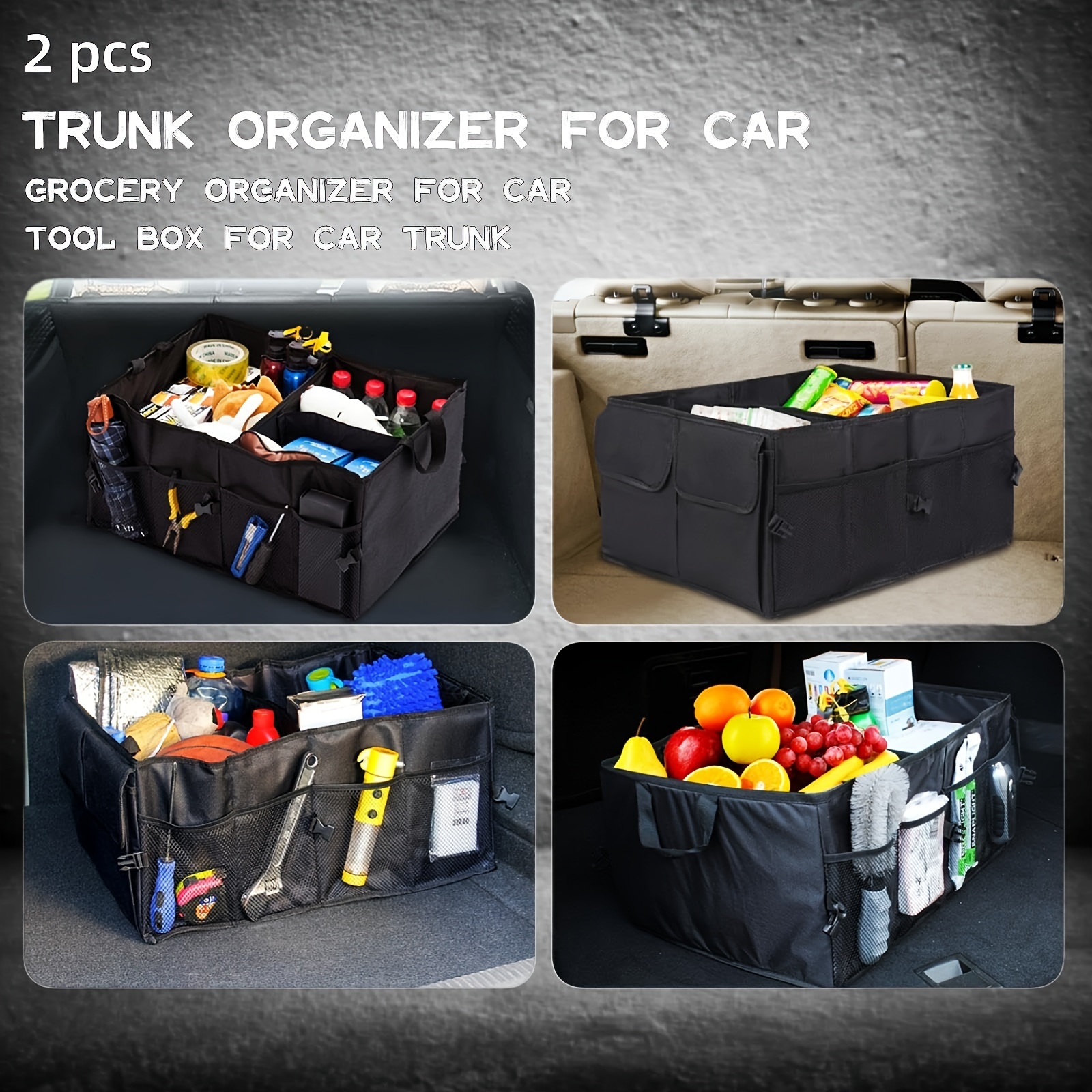  Coche Caja De Organizador De Maletero, plegable bolsa de  almacenamiento coche Oxford grueso, L. duradero caja de herramientas para  uso doméstico y SUV, Auto, camión, minivan : Bebés