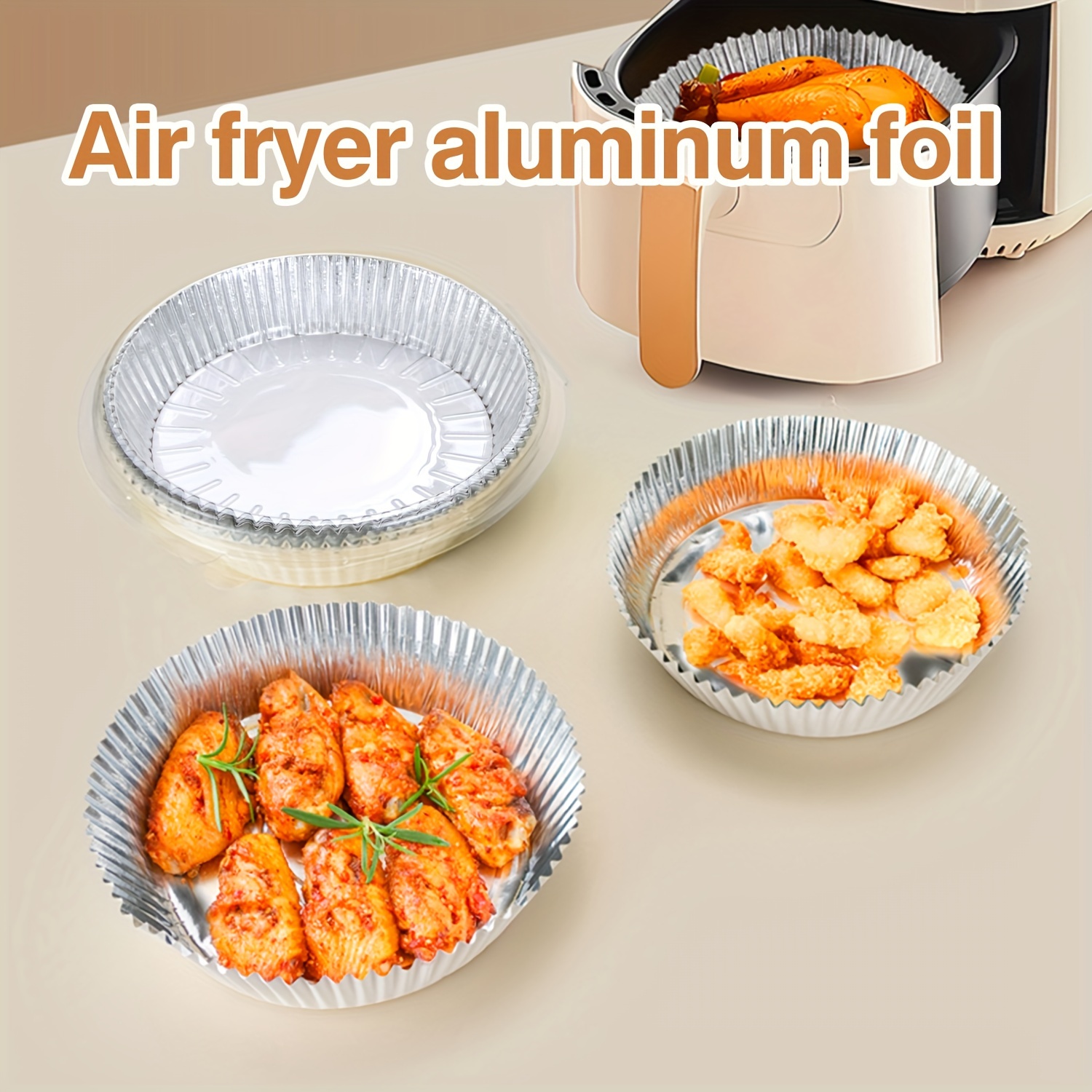 10PCS 6 Pouces/7 Pouces Air Fryer Tin Papier Assiette Ronde - Temu