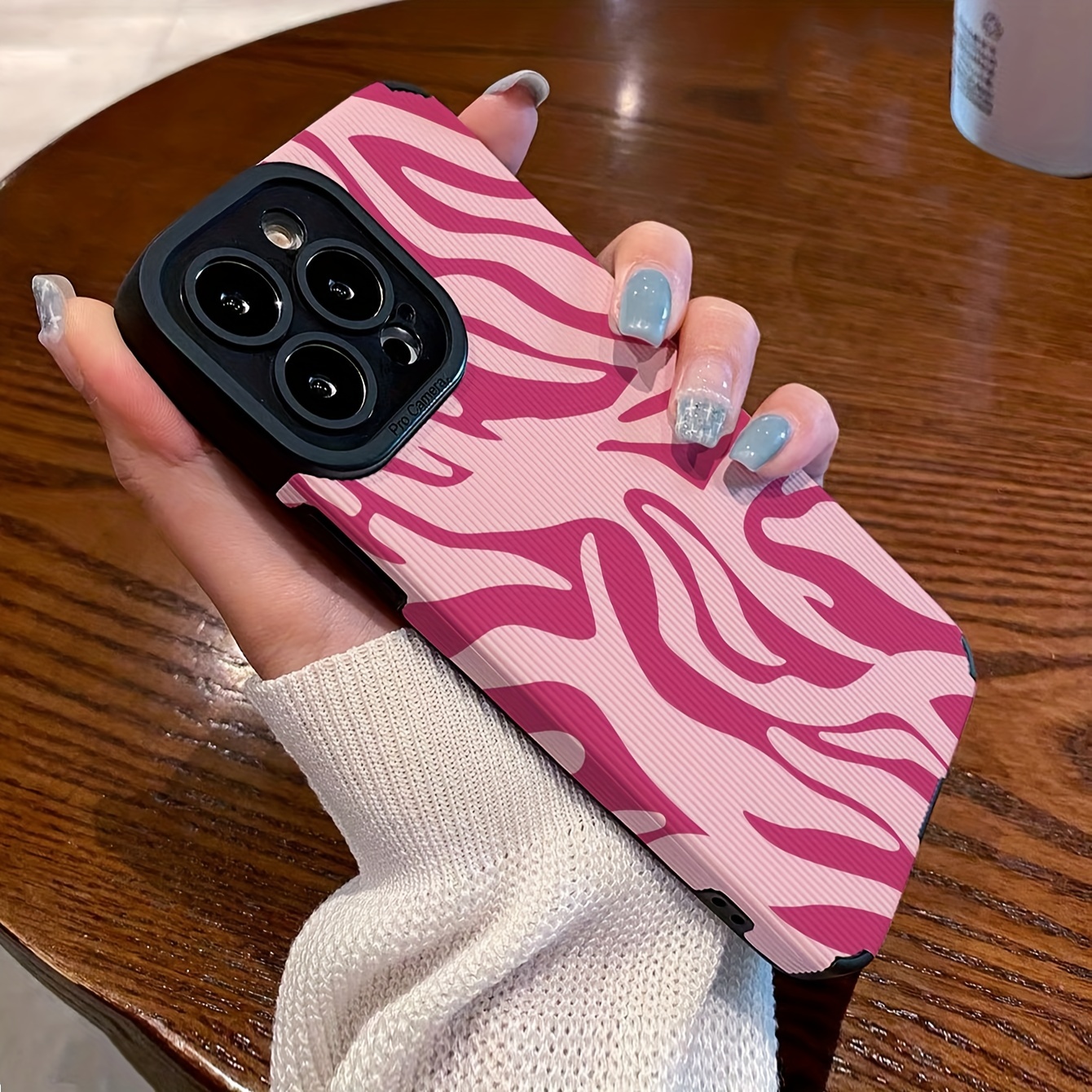 TEMU Irregular Red Pattern Vertical Pattern Leather Handle Phone Case Foriphone14/14plus/14pro/14promax, Iphone13/13pro/13promax,