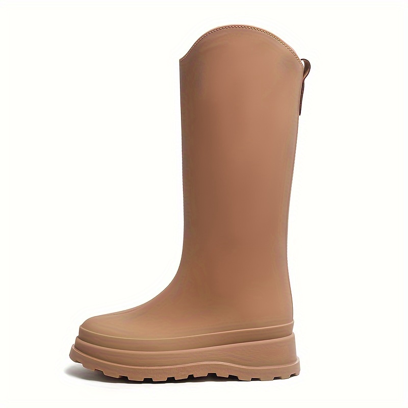 Solid Quick Drying Flat Rain Boots Waterproof Non Slip Thickened