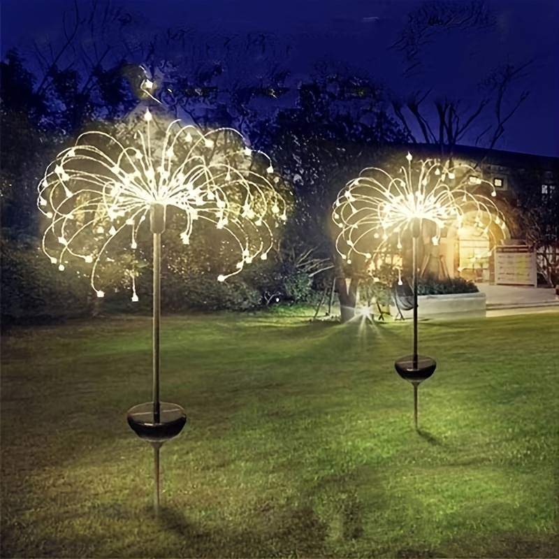 Cheap Solar Fireworks Light Outdoor Waterproof Street Lights Ground Mounted  Lamp Festival Decorative Lights