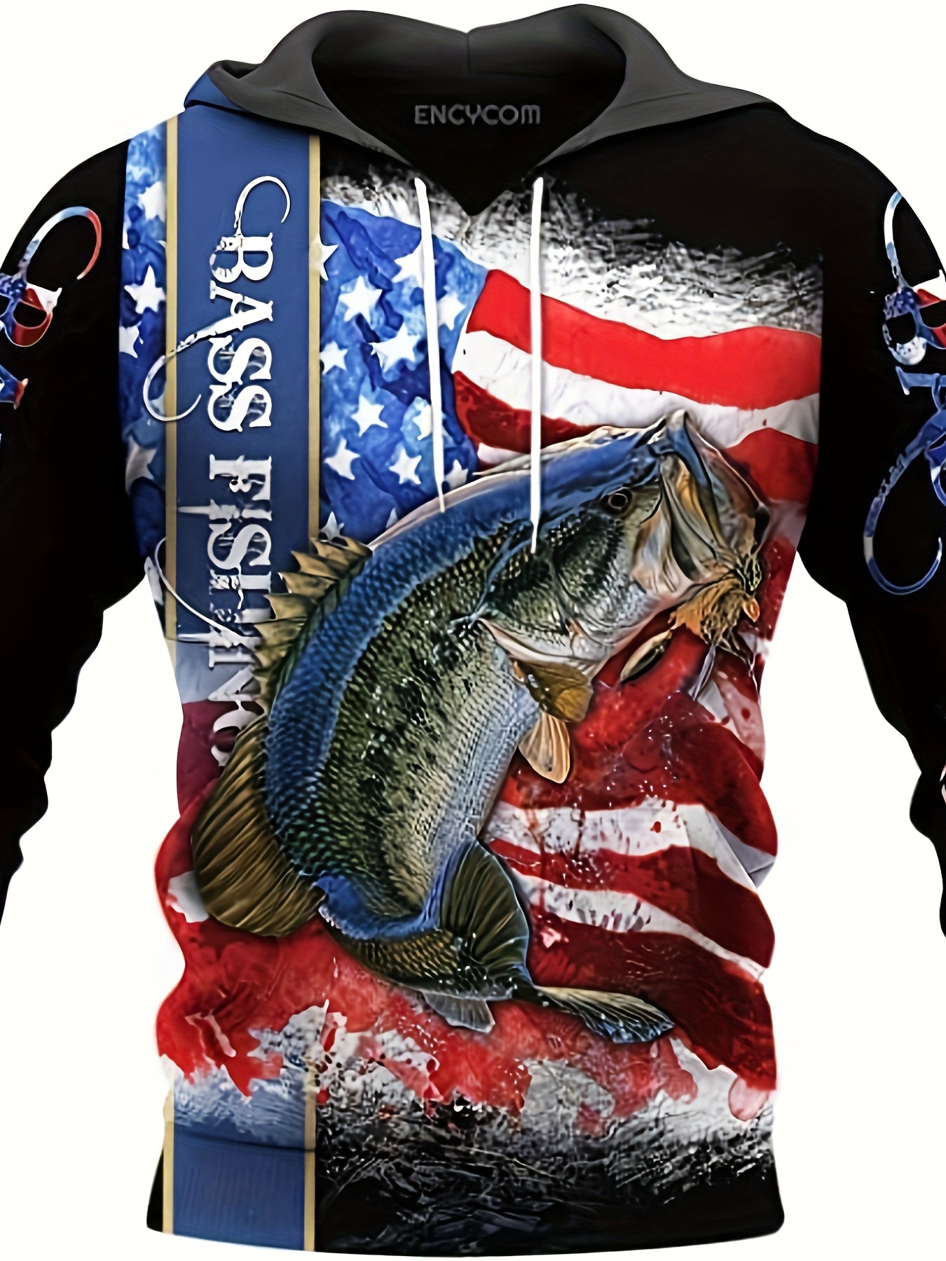 Bass Fishing Underwater Yinyang 3D Hoodie Shirt, Unisex Men T