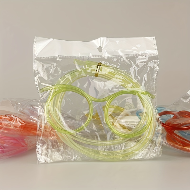 2022 New 1pcs Funny Soft Plastic Glasses Straw Unique Flexible