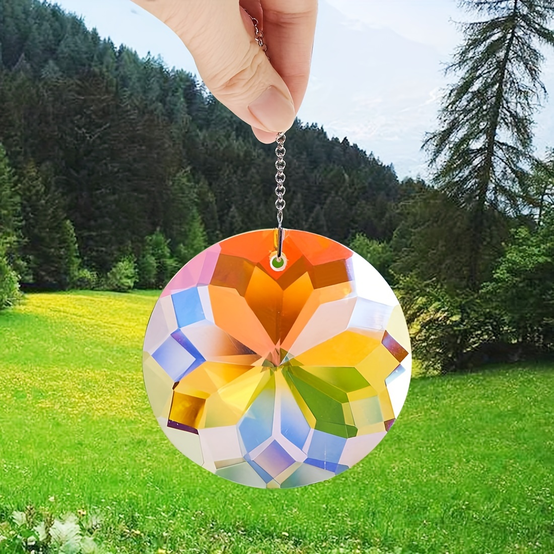 Circle Crystal Sun Catchers Hanging Suncatchers With Glass - Temu