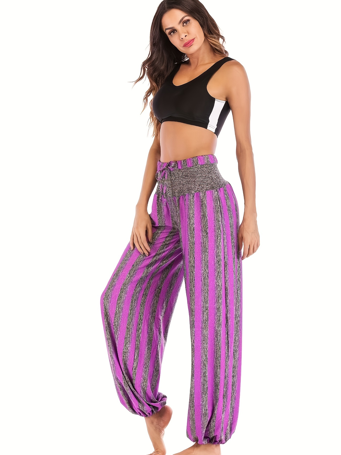 Striped Print Casual Sports Pants
