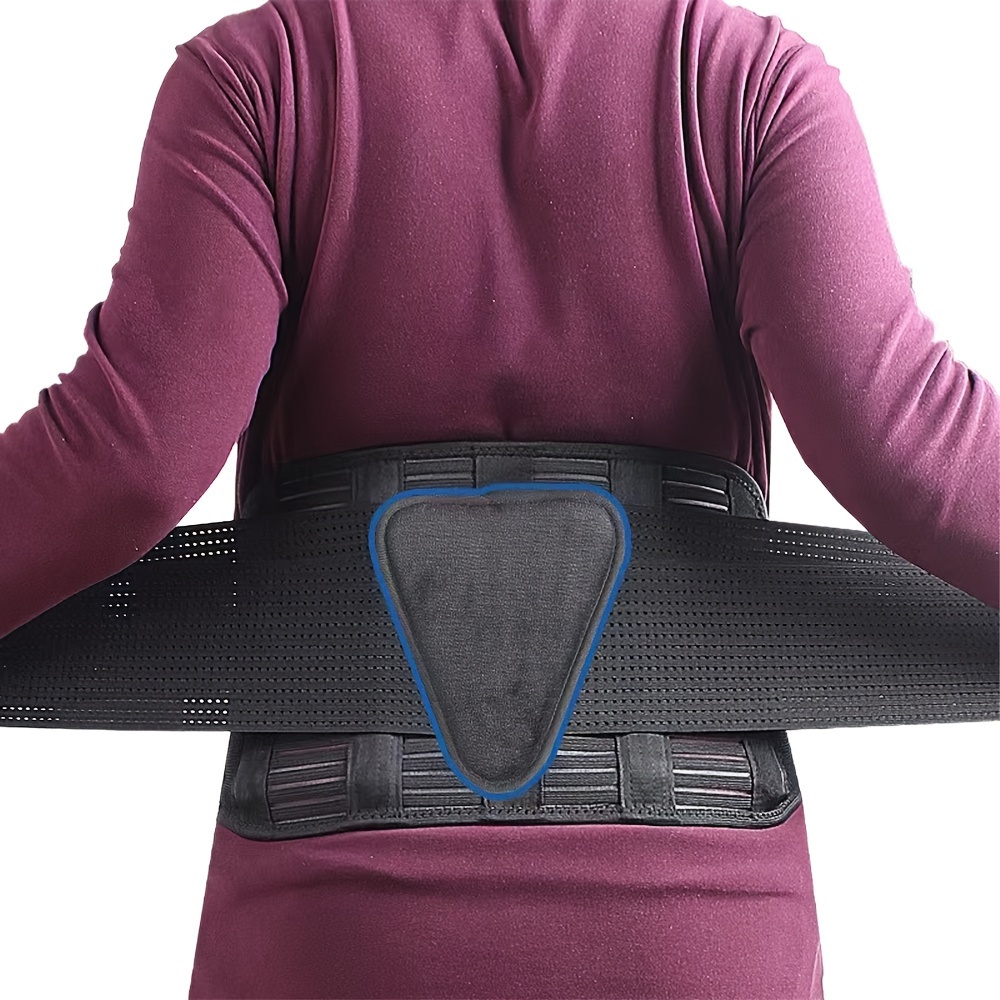  FREETOO - Faja lumbar para aliviar el dolor de espalda baja,  con 6 soportes, cinturón transpirable para hombres/mujeres, para el  trabajo, faja lumbar antideslizante con malla de 16 orificios para ciática (