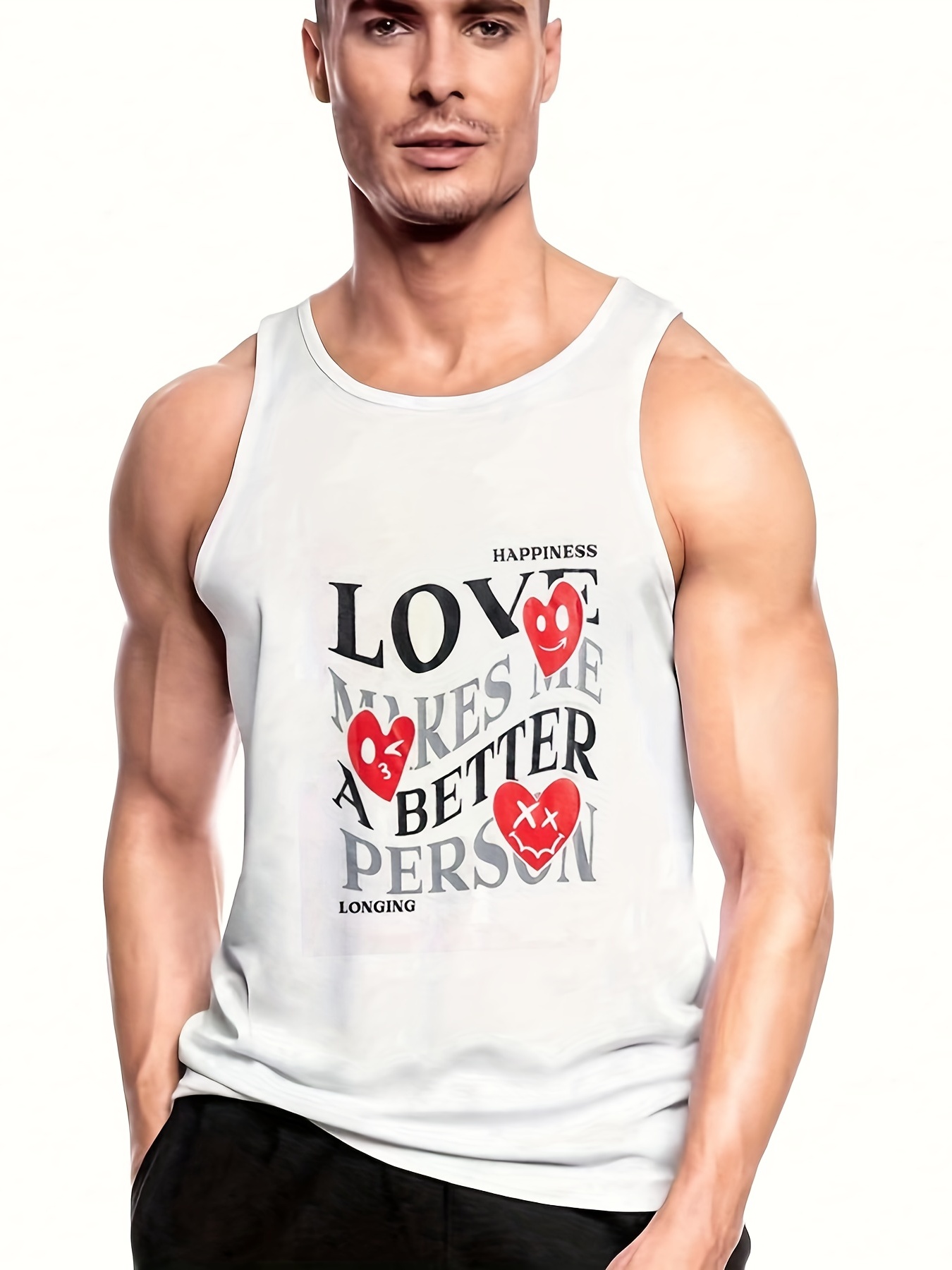DONCARE Love Cupid Graffiti Oversized T-Shirt - Men's Casual Breathable Cotton Blend Round Neck Tee