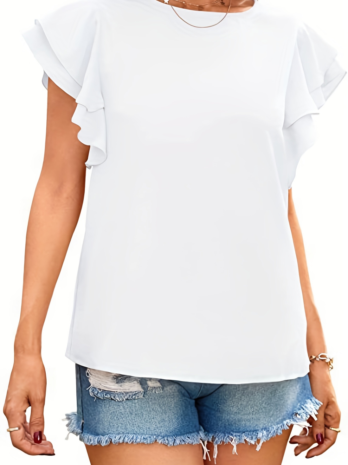 Blusa con volados en el online cuello