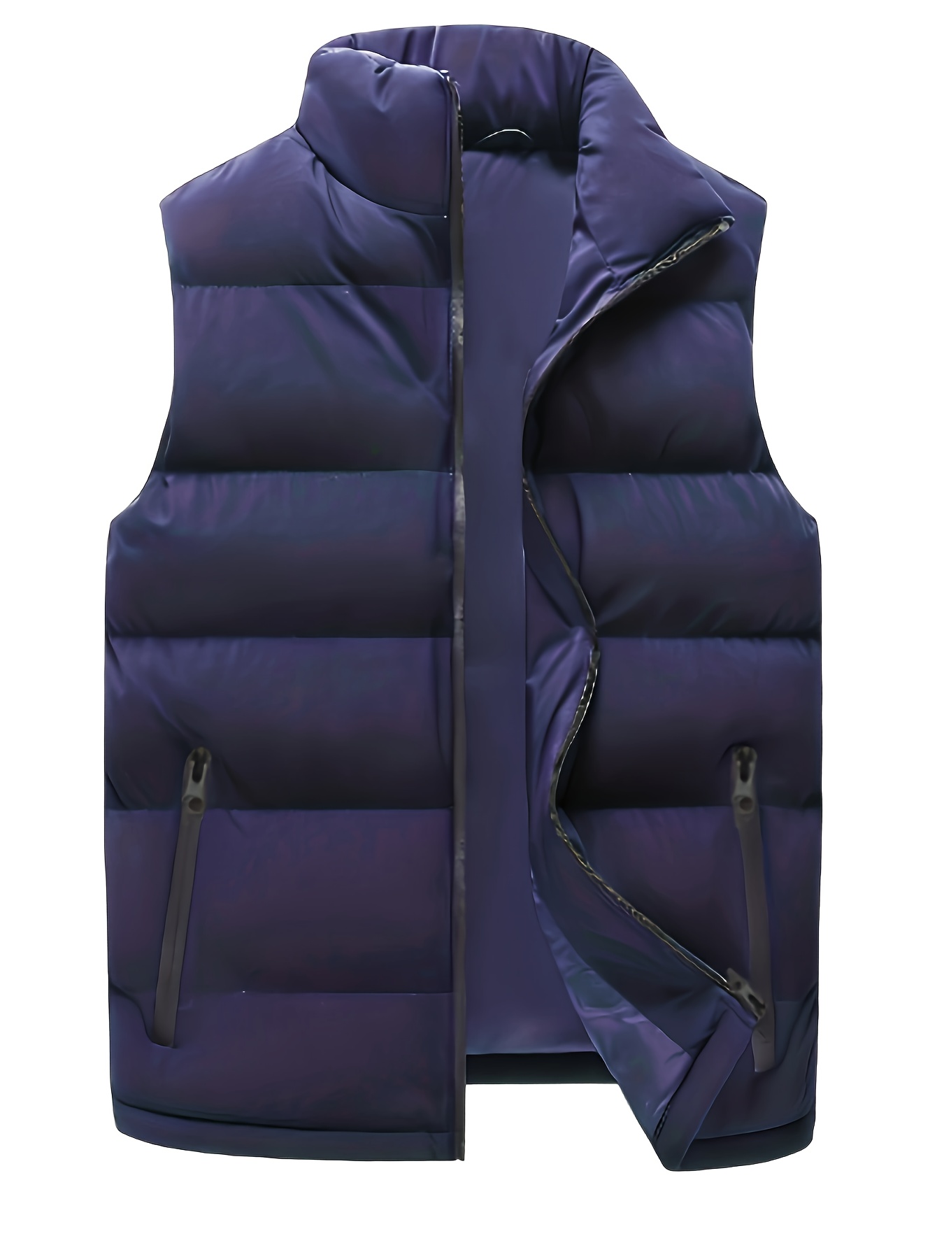Men's Plus Size Lightweight Padded Ultra Loft Quilted Puffer Vest Dark Blue  L