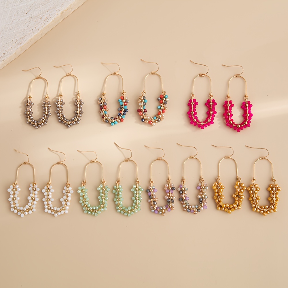 Women's Exquisite Artificial Crystal Flower Earrings, Perfect Gift