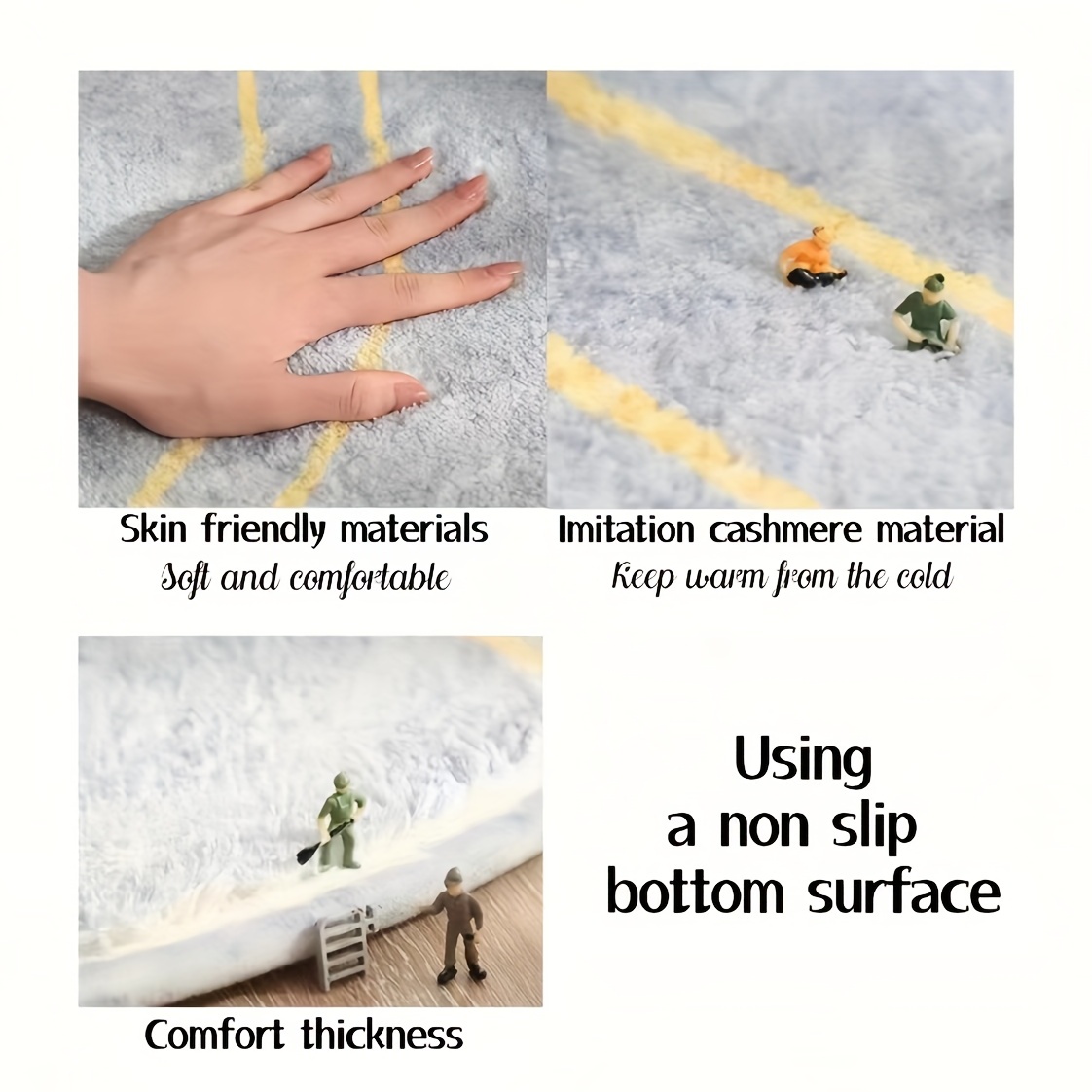 Soft Cashmere Fluffy Rug, Long Strip Runner Rug, Coffee Table Decor