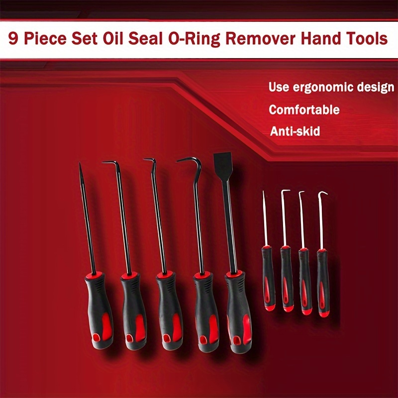 9pcs/set Oil Seal O-Ring Gasket Remover Hand Tools Car Auto Pick Hook  Puller Remover Tire Stone Cleaning Auto Maintenance Tools