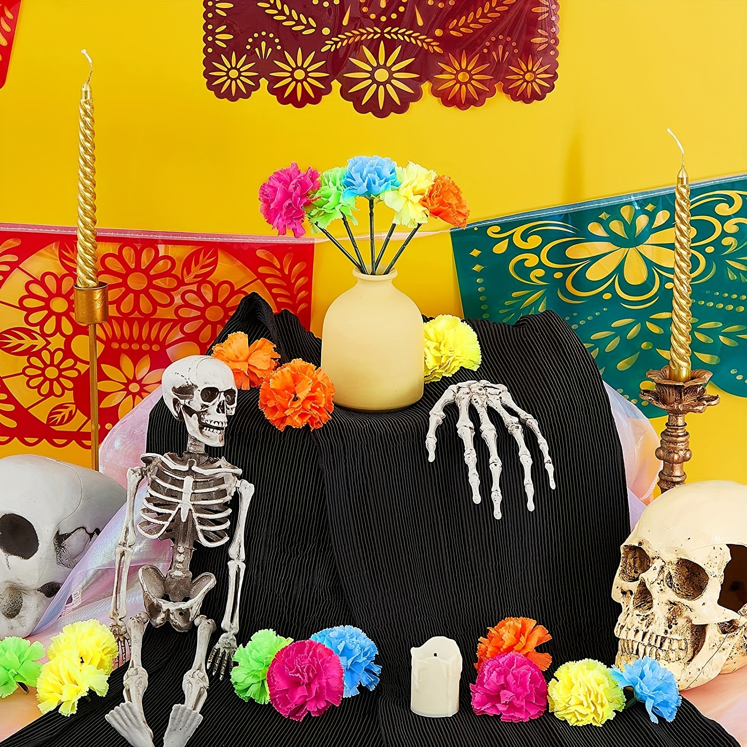 cabeza de calavera decorativa día de muertos ilustración de méxico