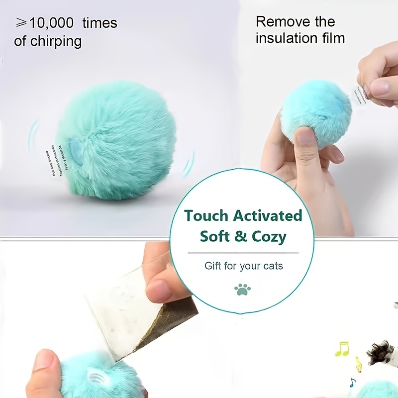 Interactive Soft Ball Cat Training Toy with Squeaky Sound