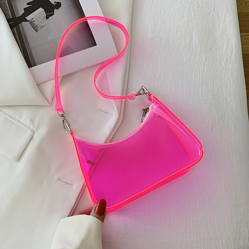 Neon Hot Pink Baguette Bag