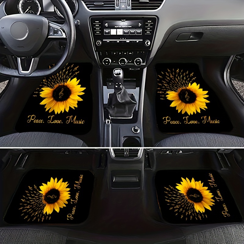Sunflower Printed Car Floor Mats Automotive Floor Mats Non - Temu