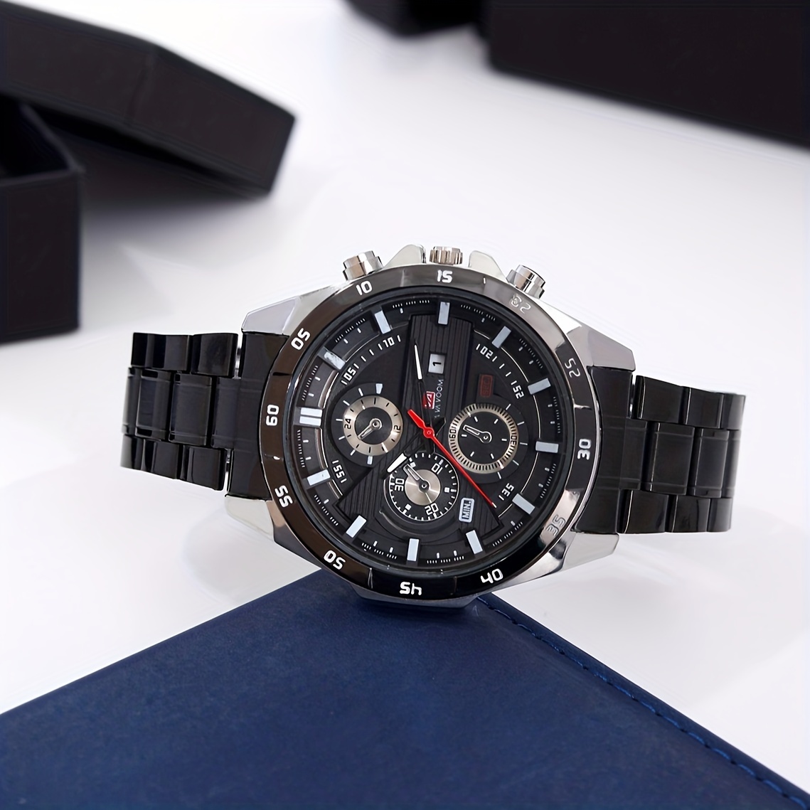 1pc メンズ腕時計、スチールベンド付き防水クラシックカレンダークォーツ腕時計 ジュエリー・アクセサリー Temu Japan