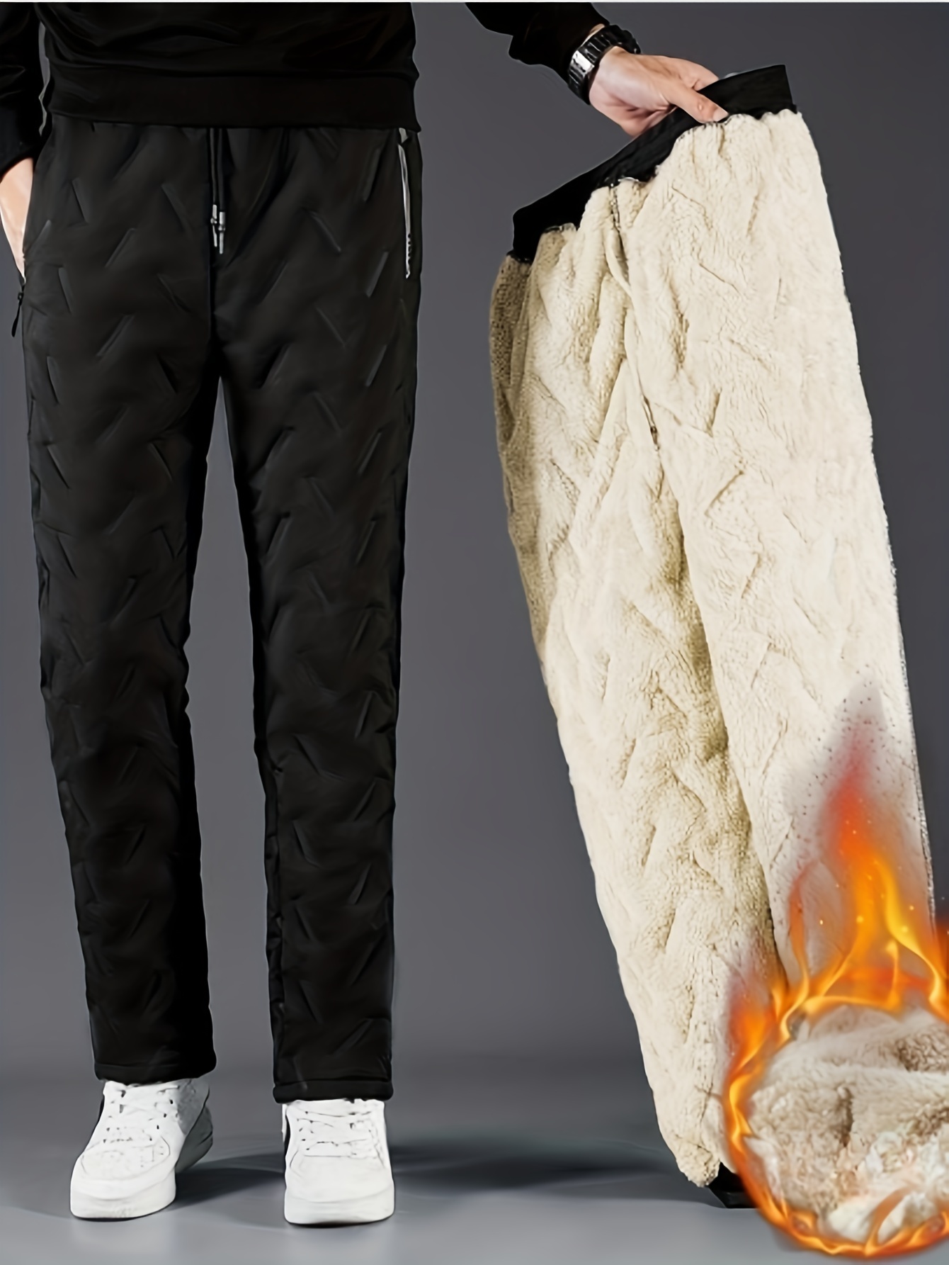 Pantalones térmicos informales a prueba de frío para mujer, ropa de invierno  para el hogar - AliExpress