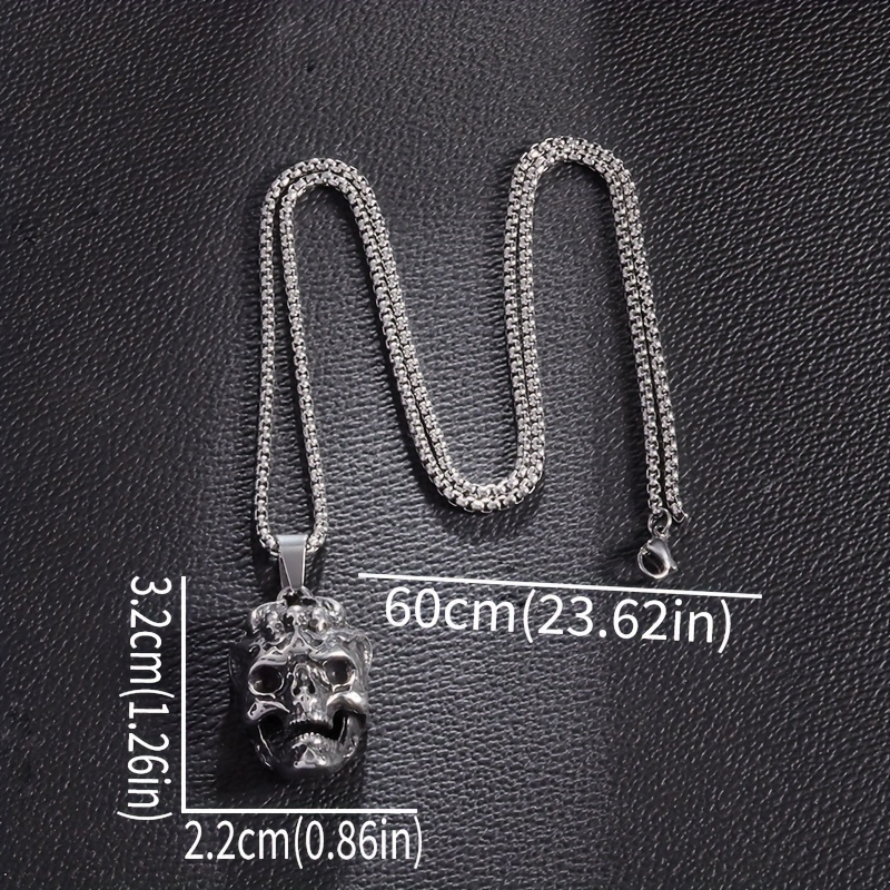 304 Stainless Steel Ghost Head Pendant Necklace