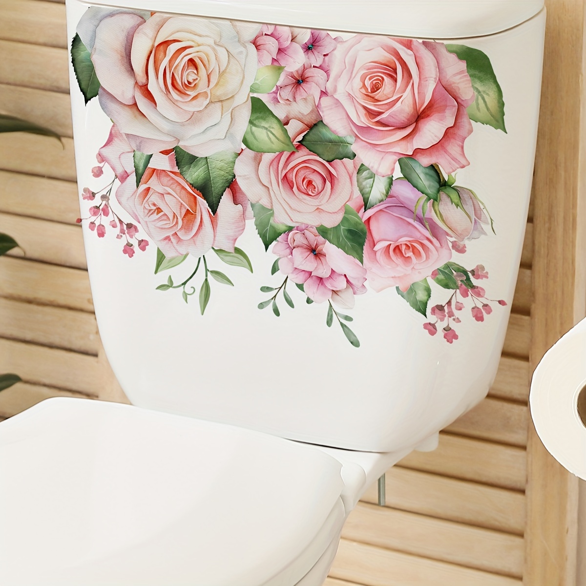 Tapa wc flores rosas