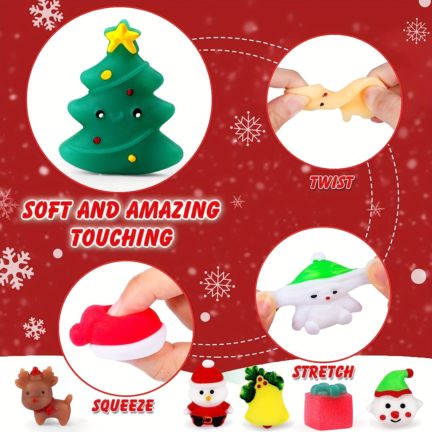 Christmas Mochi Squishy Toys Christmas Toys Squishies For - Temu