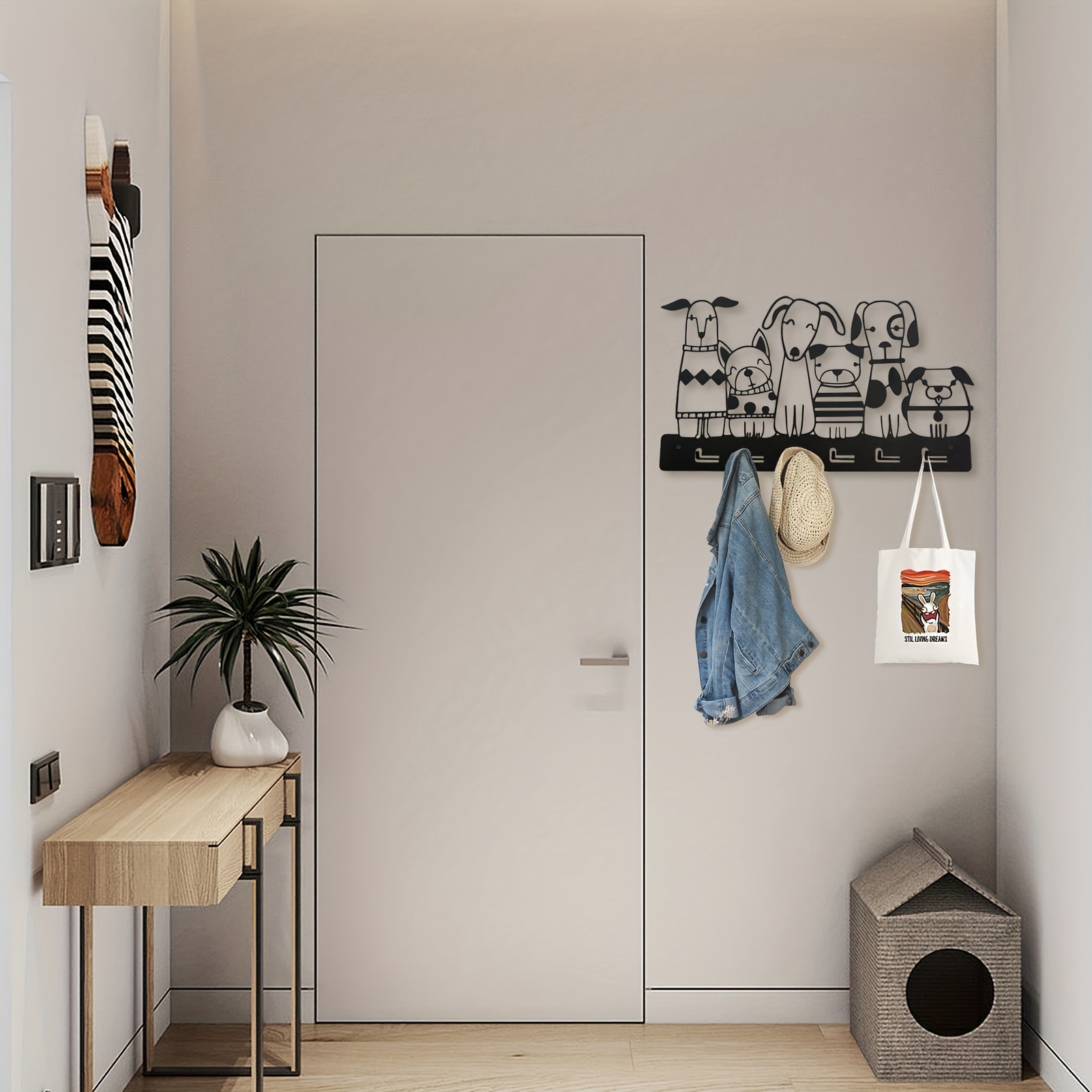 lemgyiamz Ganci Appendiabiti Da Muro, a binario - Parete In Metallo,  Creativi Semplici Decorazione Della Casa Ingresso Camera Letto Dietro La  Porta Bagno, Nero 1 Pezzi : : Casa e cucina