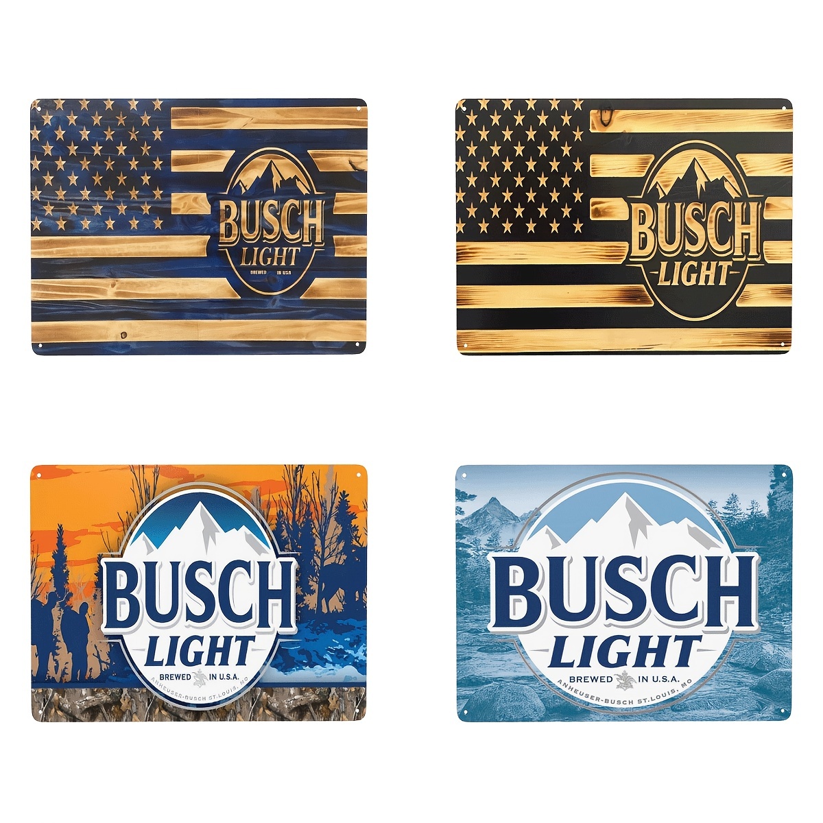 Busch Beer Brewed for fishing Bottle Cap Metal Beer Sign Man Cave Bar Decor