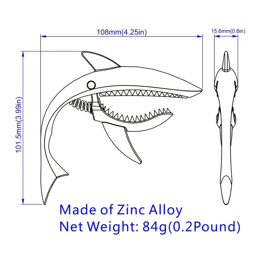 Imelod Capodastre de guitare en alliage de zinc Capodastre Shark