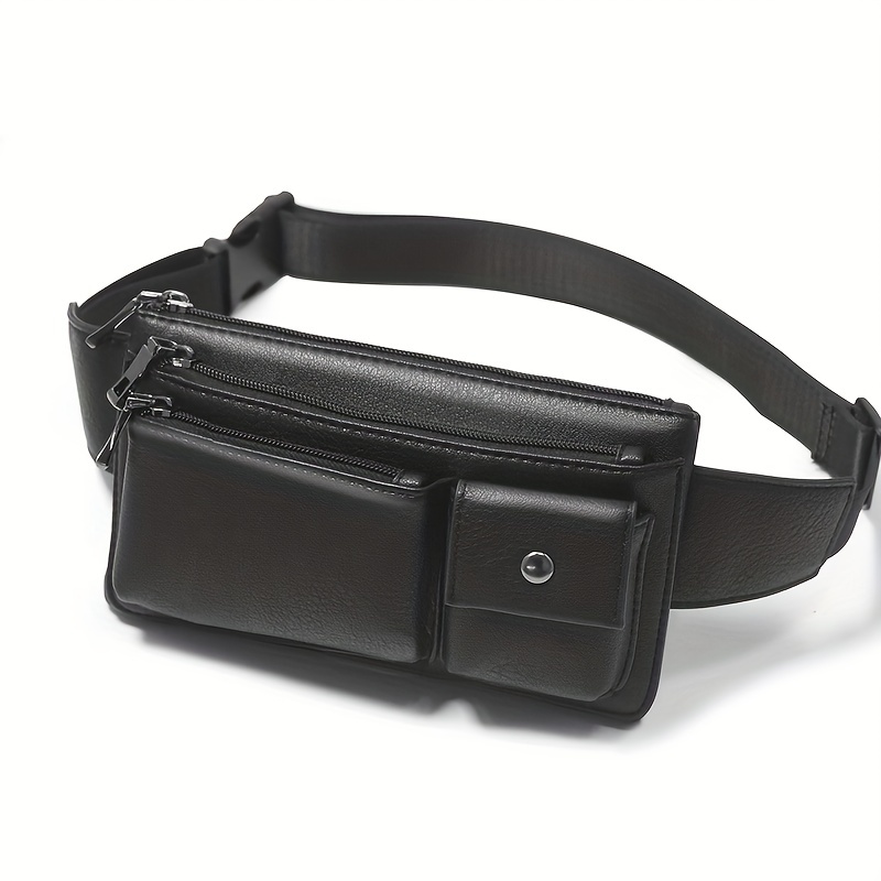 Belt Bag Men/women Leather Belt Bag Black Fanny Pack Belt 