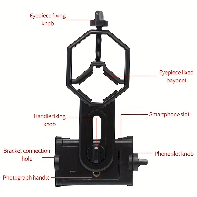 Adaptador Teléfono Móvil Metal/abs Ajustable Negro Soporte - Temu