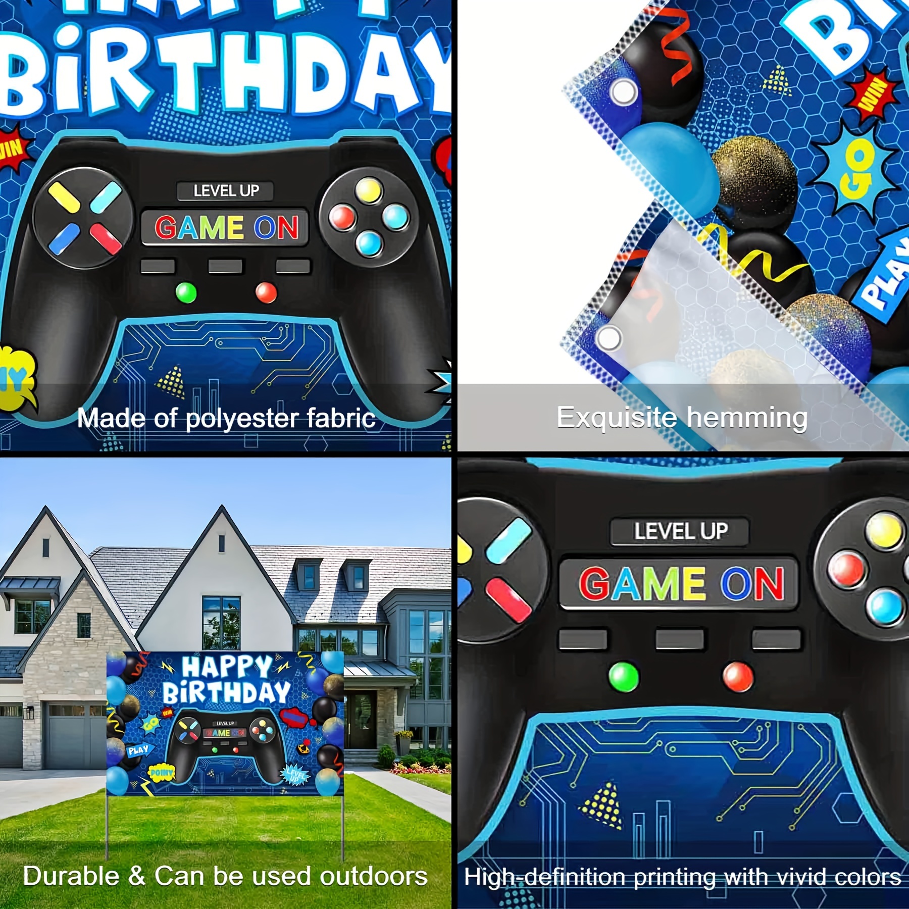 Decoración para pastel de cumpleaños de nivel 11 – Videojuego de 11  cumpleaños para niños, suministros de pastel azul para fiesta de juegos –