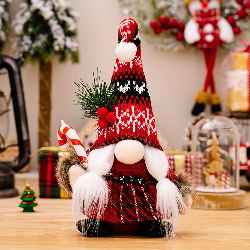 RBCKVXZ Christmas Decorations Under $5.00 Clearance, Christmas Snowflake  Knitted Hat Rudolph Doll Decoration Faceless Doll Dwarf, Goblin Doll
