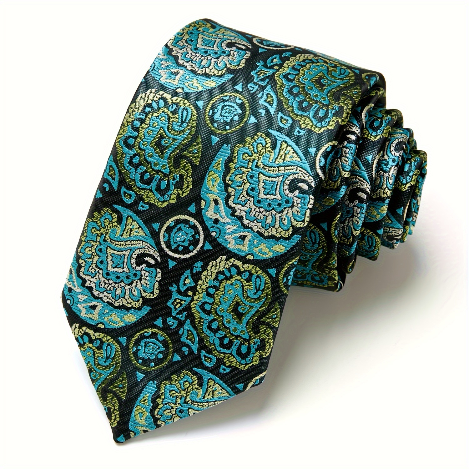 TEMU Striped Flower Men's Tie For Holiday Wedding Work