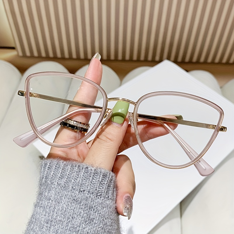 Montura de gafas para ordenador para hombre y mujer, anteojos redondos con  luz azul, transparente, color rosa, gafas de bloqueo, montura de gafas